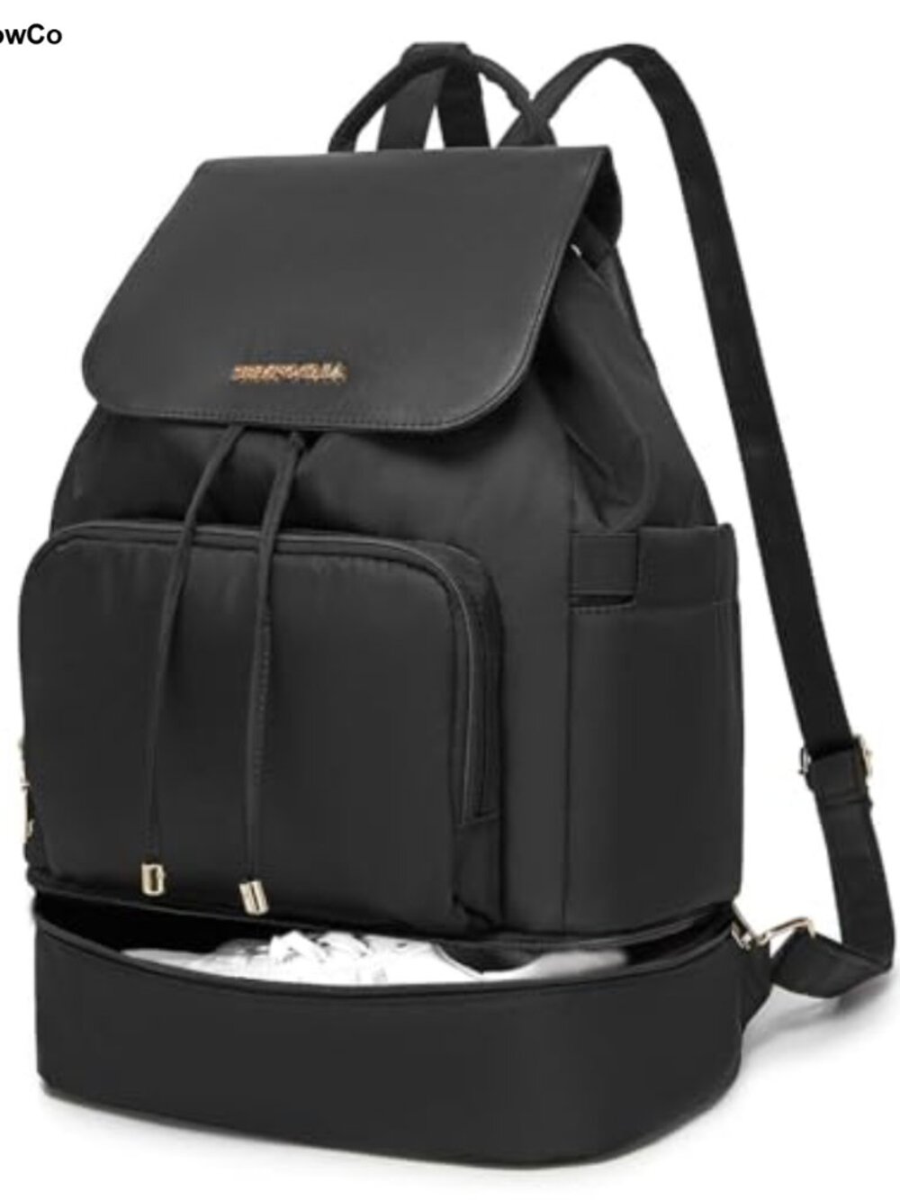 Gym Backpack with Shoe Compartment Water Resistant Nylon Daypack 15" Laptop
